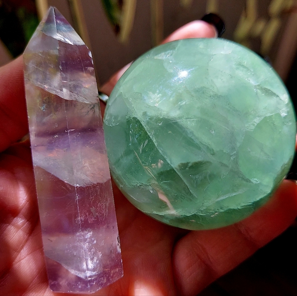 Rainbow Fluorite Crystal Bundle